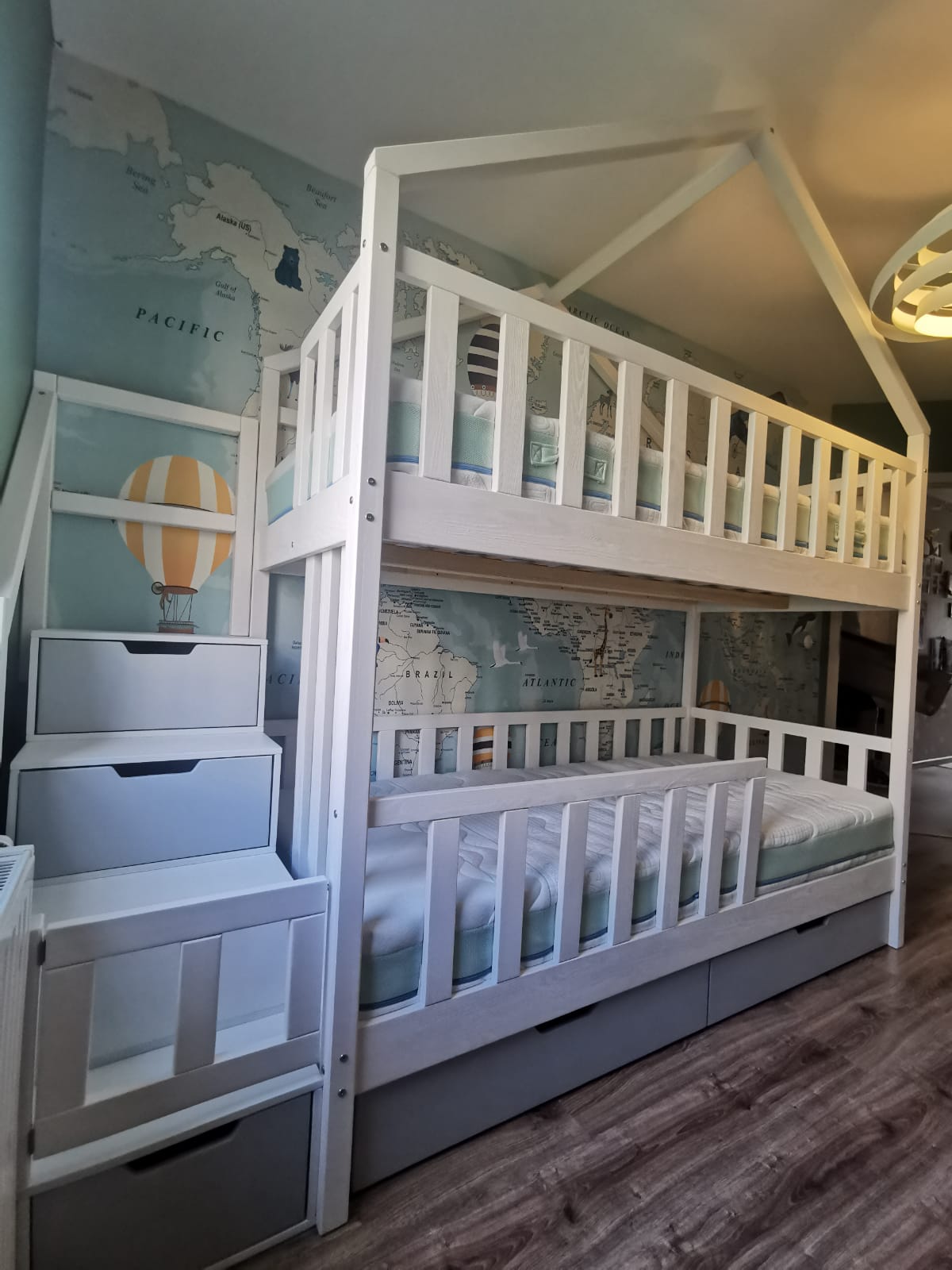 Łóżko piętrowe ze schodami producent Łóżek piętrowych dla dzieci