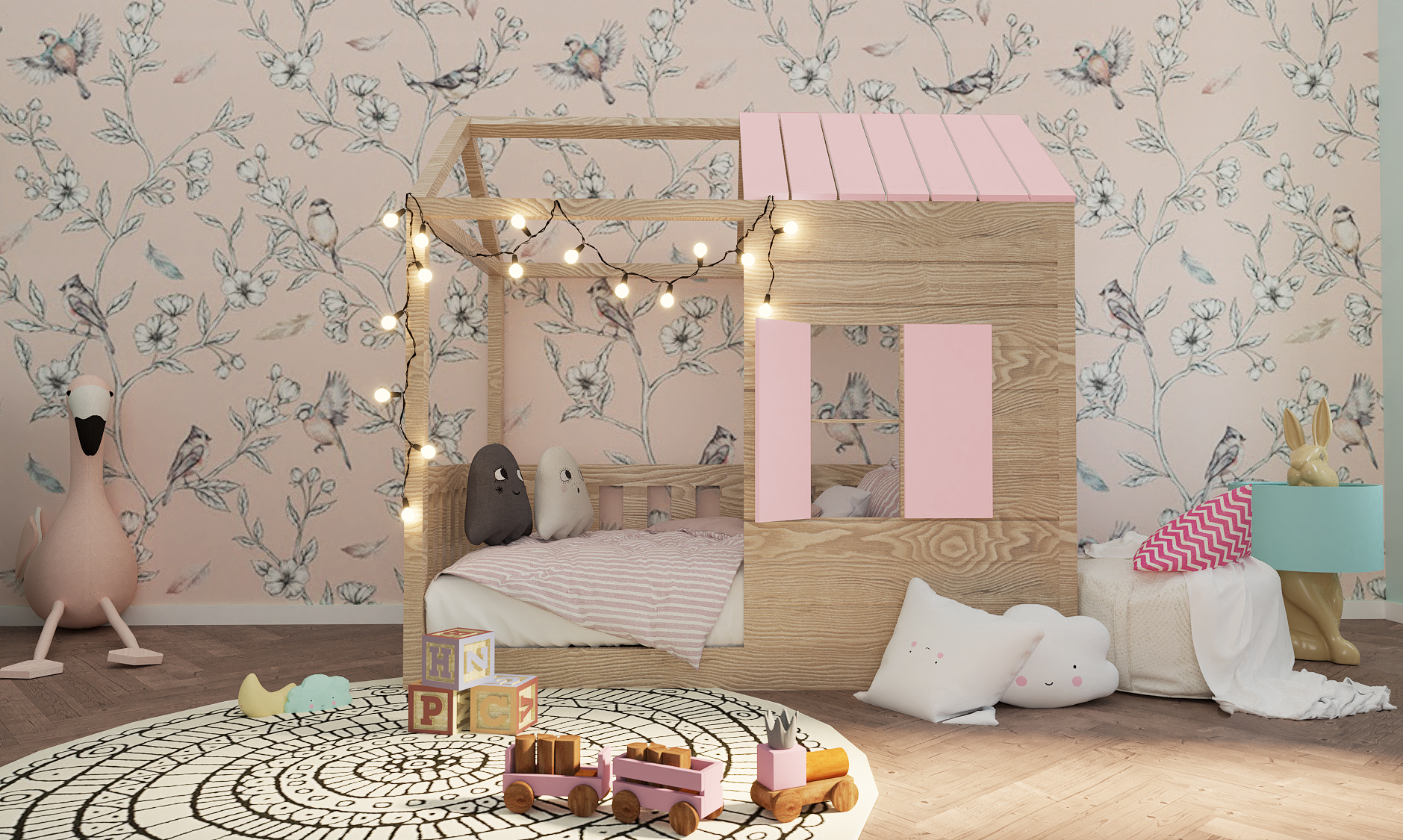 domek pudrowy róż domek pudrowy róż