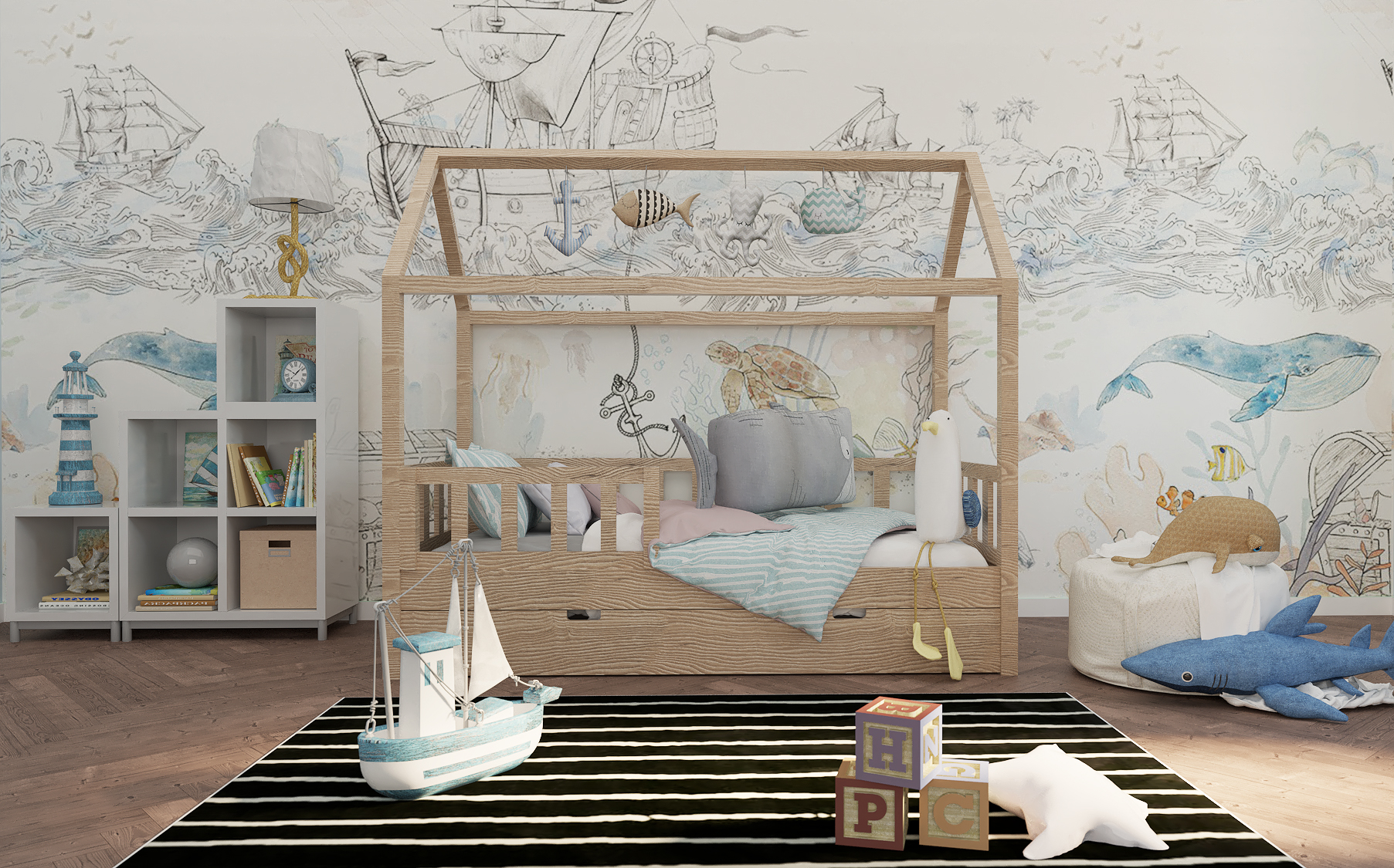 Łóżko domek dla dzieci, producent drewnianych Łóżek dla dzieci