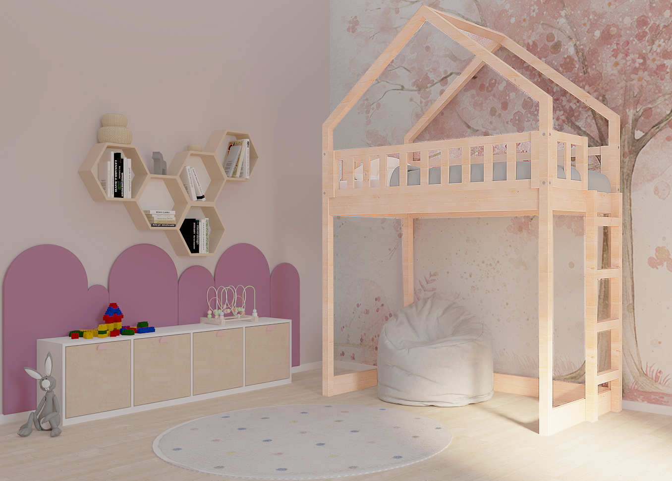 piętrusek z drabinką naturalny piętrusek z drabinką naturalny