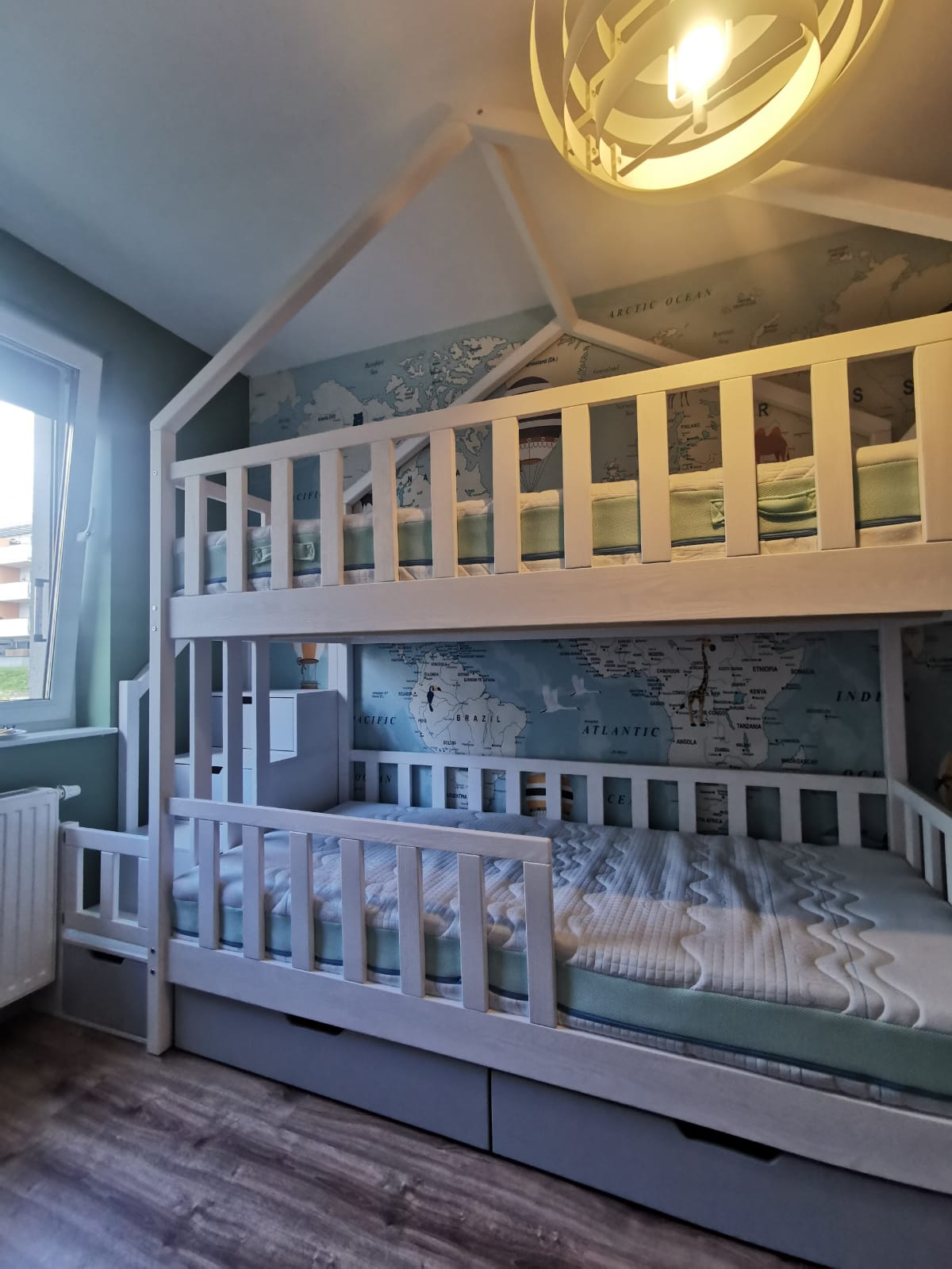 Łóżko piętrowe ze schodami producent Łóżek piętrowych dla dzieci