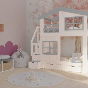 Łóżko piętrowe domek dla dzieci