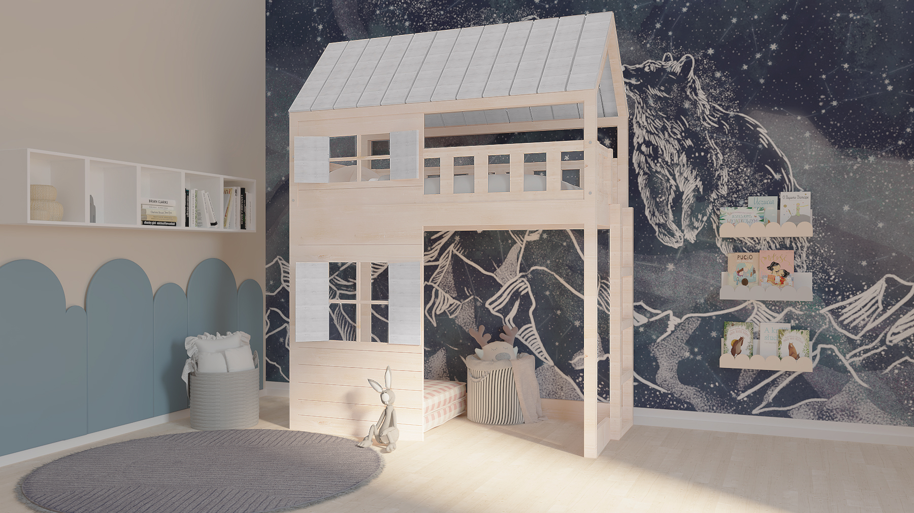 chatynka antresola z drabinką platyna chatynka antresola z drabinką platyna